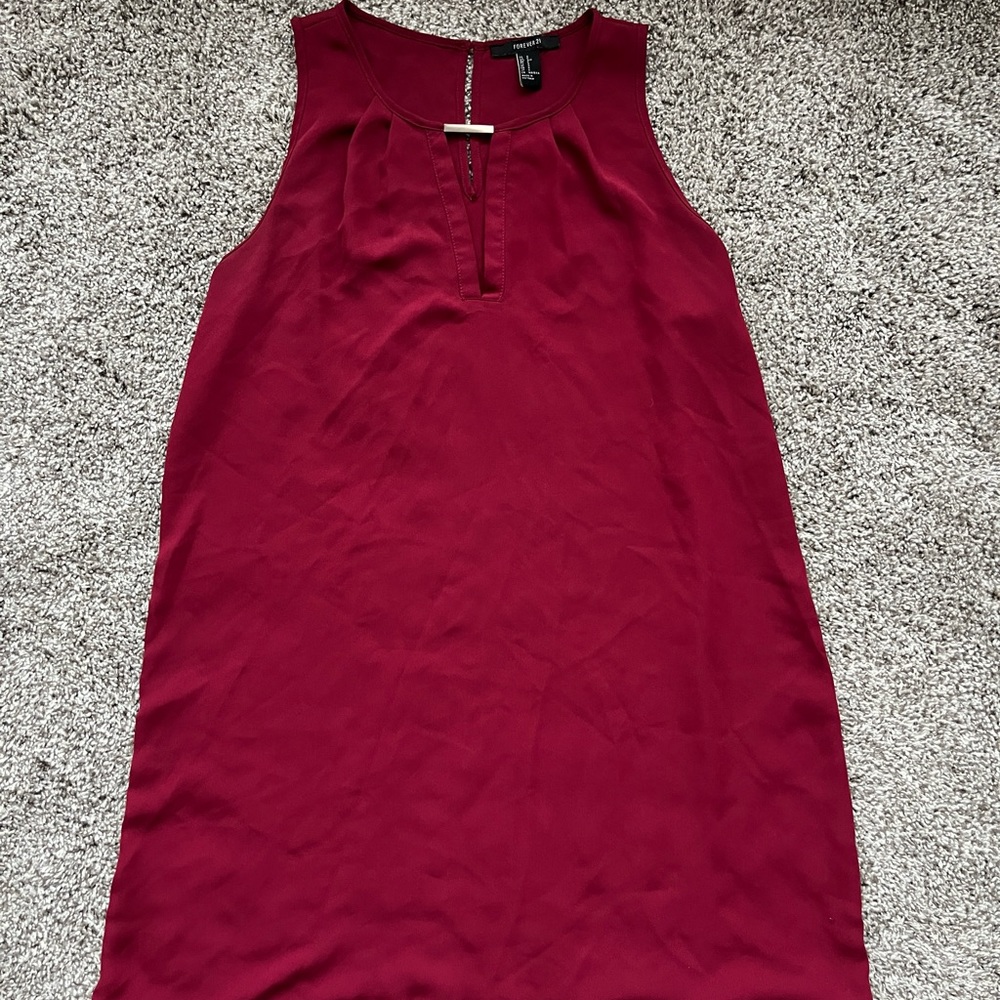 3/$12 Forever 21 Maroon Sleeveless Shift Dress